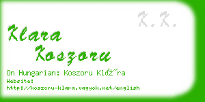 klara koszoru business card
